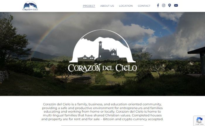 imagen del website de Corazon del cielo