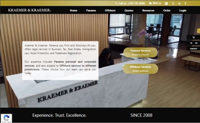 imagen del website de Kraemer Law