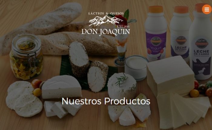 imagen del website de Lácteos don Joaquin