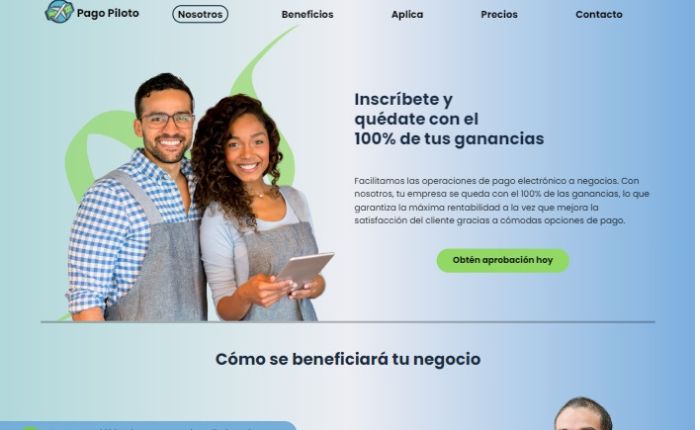 imagen del website de Pago Piloto